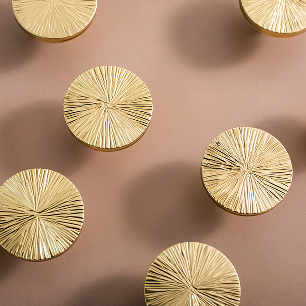 Modern Round Textured Solid Brass Cupboard Knobs