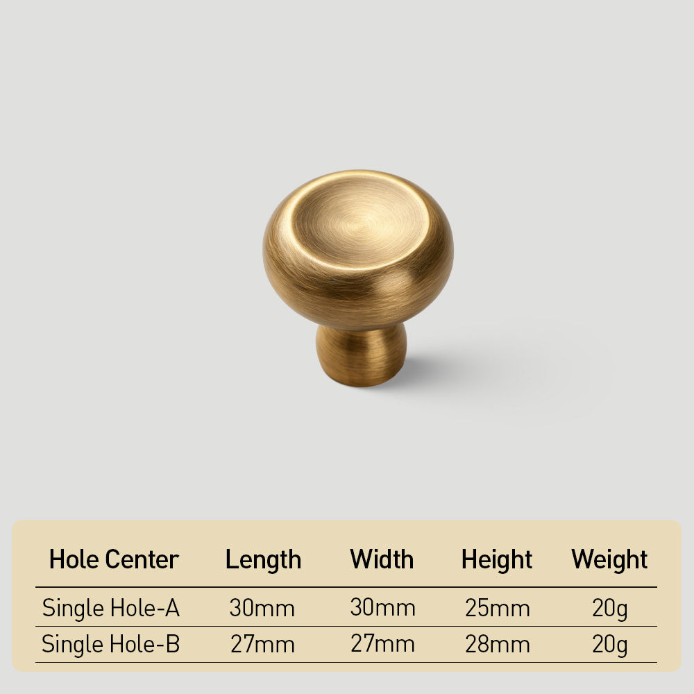 Modern Round & Square Concave Cupboard Knobs