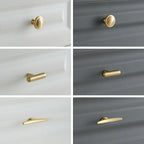 Modern Round and T-Bar Gold Cupboard Knobs