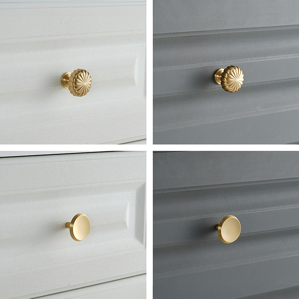 Modern Round and T-Bar Gold Cupboard Knobs