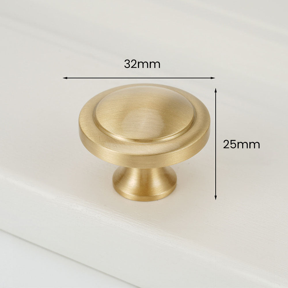 Modern Round and T-Bar Gold Cupboard Knobs