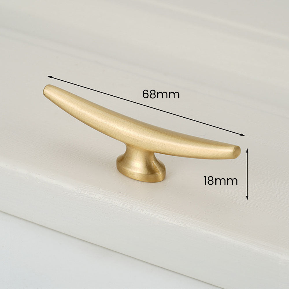 Modern Round and T-Bar Gold Cupboard Knobs