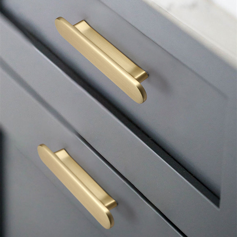 Modern Rounded-End Flat Bar Cupboard Handles & Knobs
