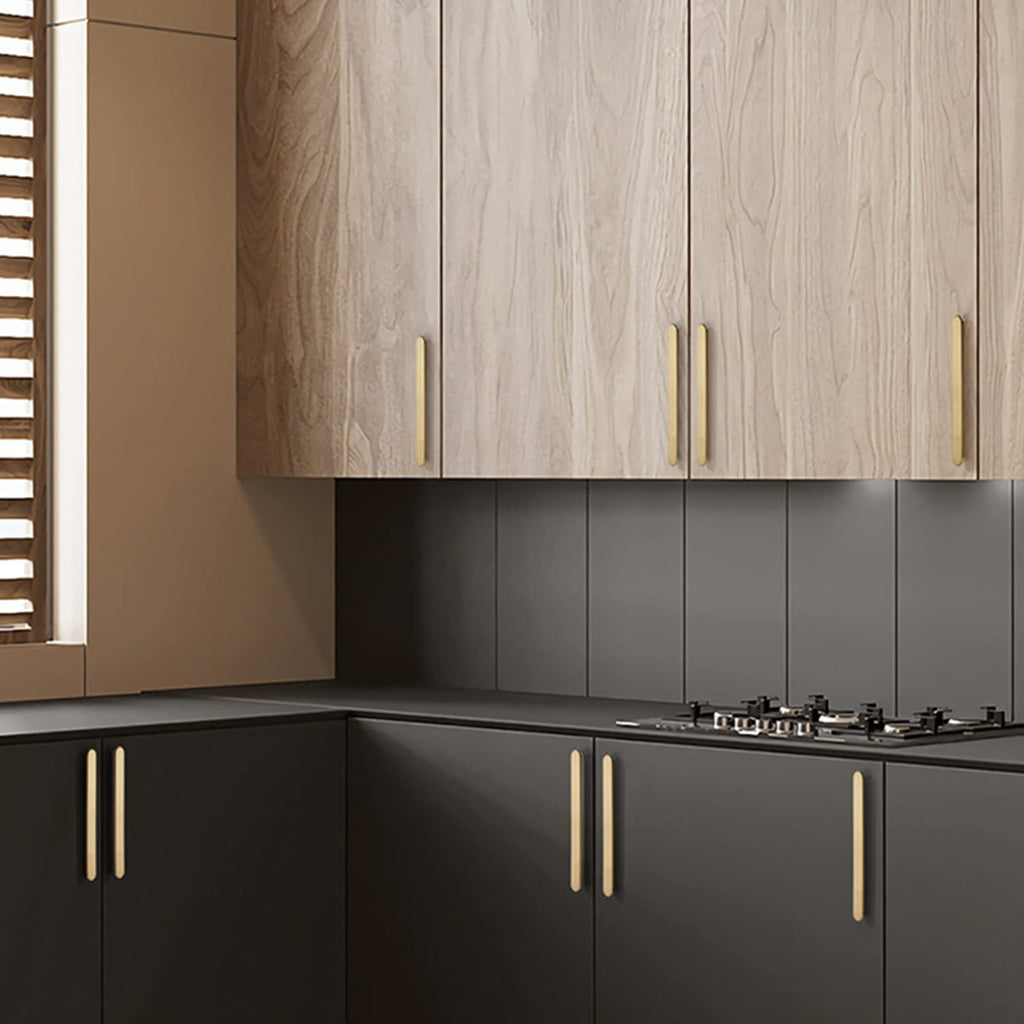 Modern Rounded-End Flat Bar Cupboard Handles & Knobs