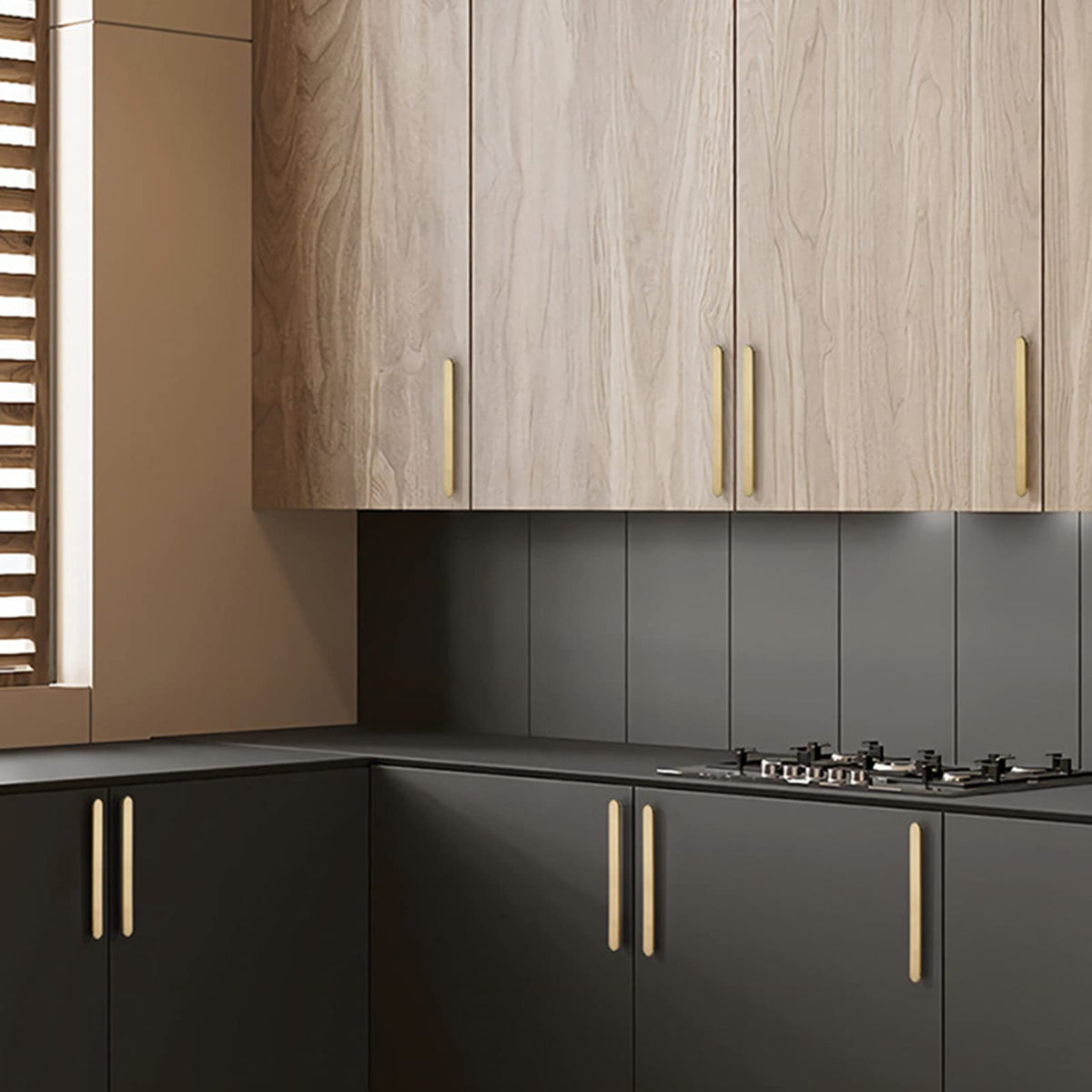 Modern Rounded-End Flat Bar Cupboard Handles & Knobs
