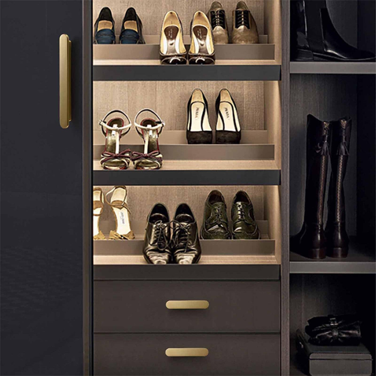 Modern Rounded-End Flat Bar Cupboard Handles & Knobs