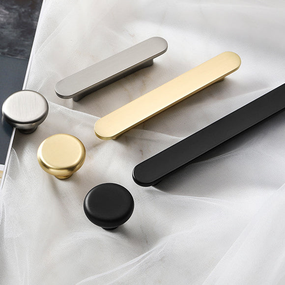 Modern Rounded-End Flat Bar Cupboard Handles & Knobs