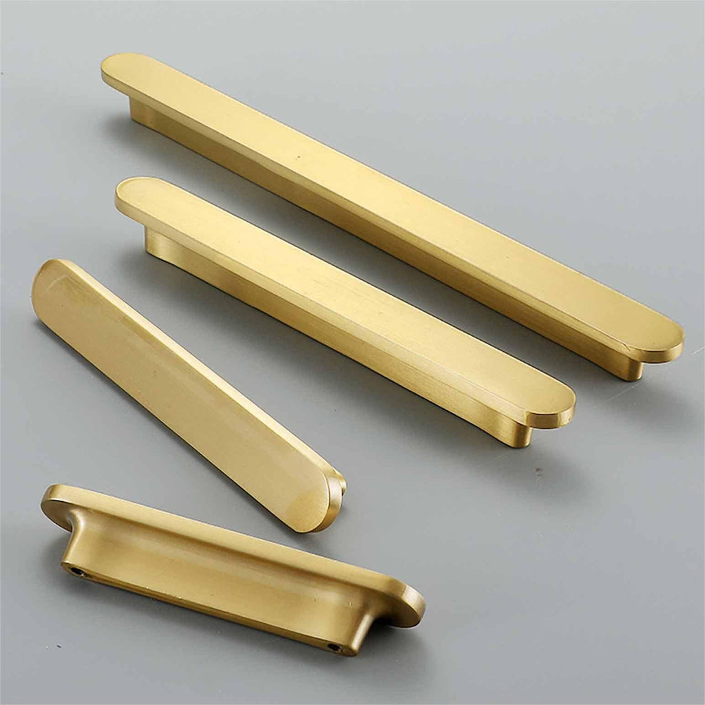 Modern Rounded-End Flat Bar Cupboard Handles & Knobs