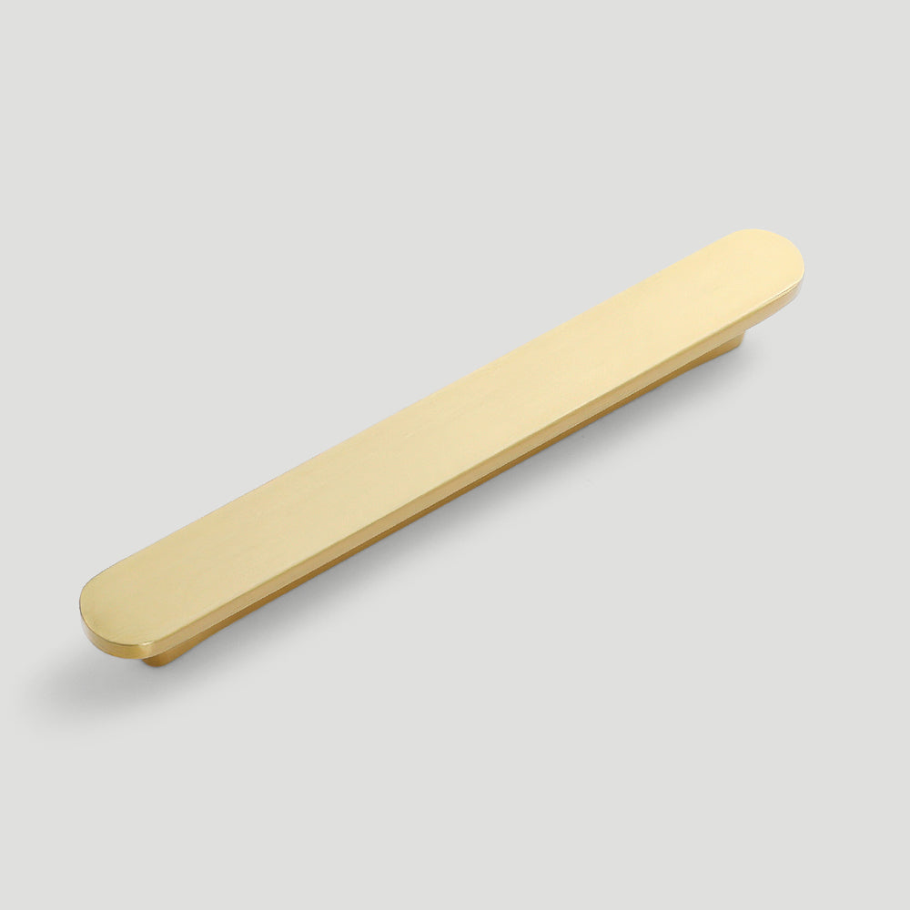 Modern Rounded Flat Bar Solid Brass Cupboard Handles