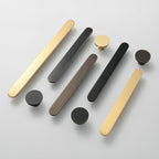 Modern Rounded Flat Bar Solid Brass Cupboard Handles