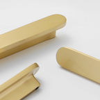 Modern Rounded Flat Bar Solid Brass Cupboard Handles