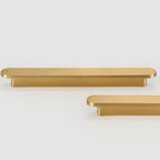 Modern Rounded Flat Bar Solid Brass Cupboard Handles