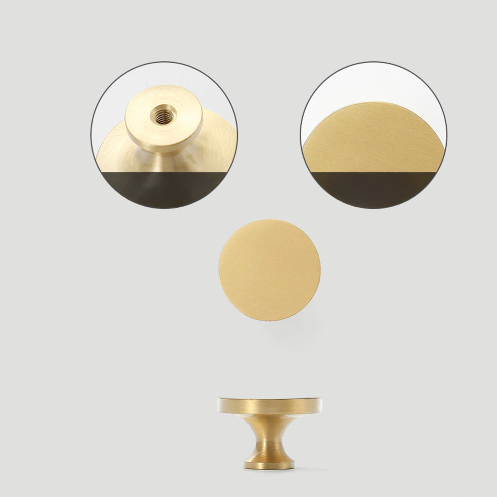Modern Rounded Flat Bar Solid Brass Cupboard Handles