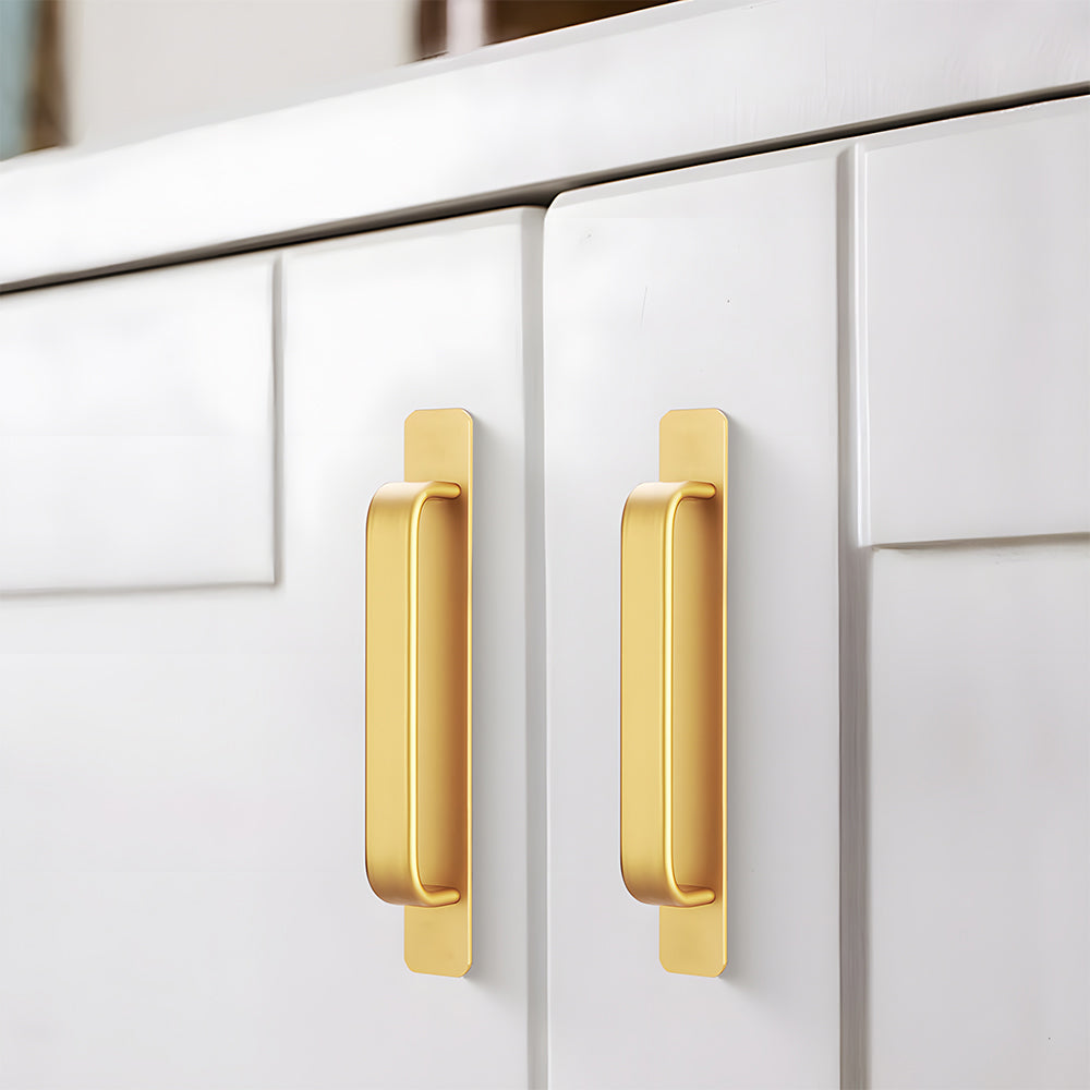 Modern Self-Adhesive D Cupboard Handles with Backplate