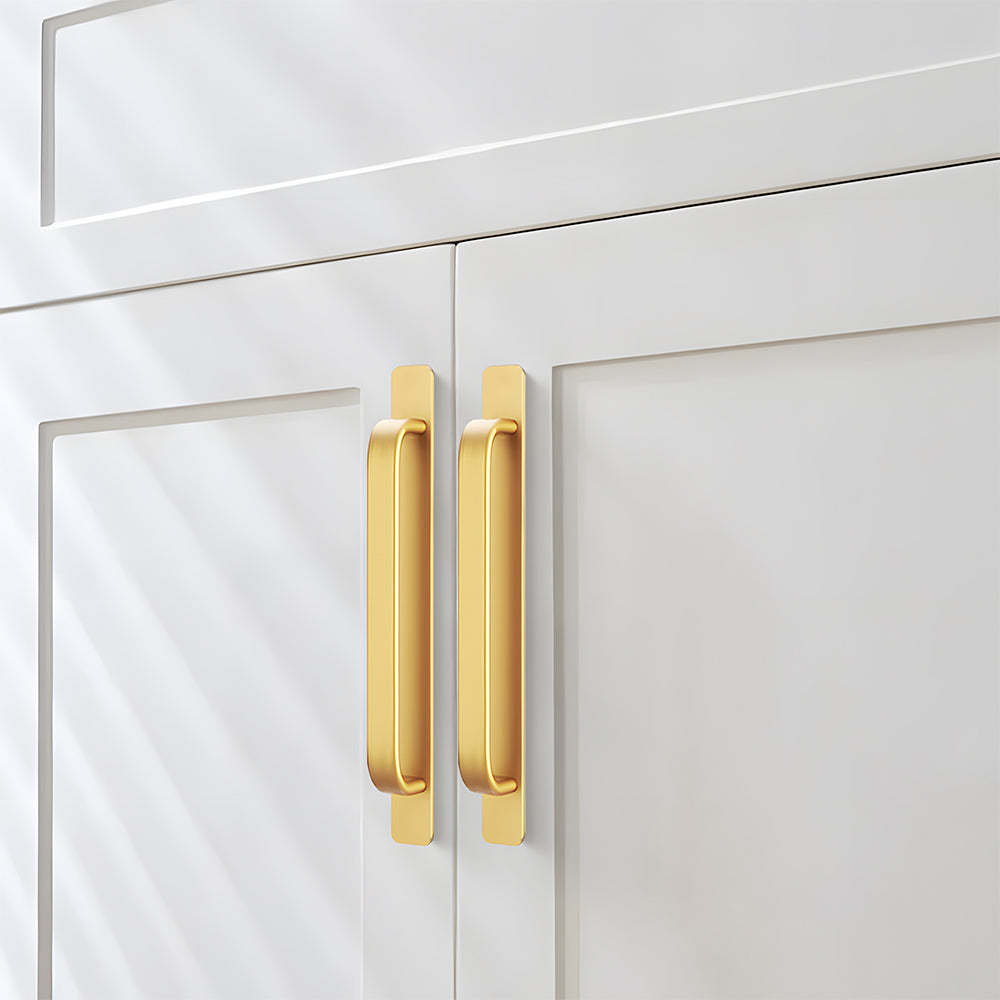 Modern Self-Adhesive D Cupboard Handles with Backplate