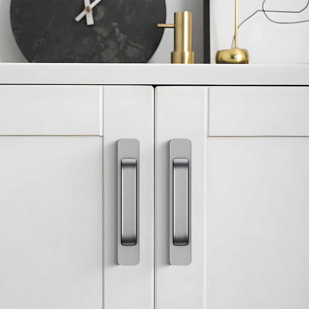 Modern Self-Adhesive D Cupboard Handles with Backplate