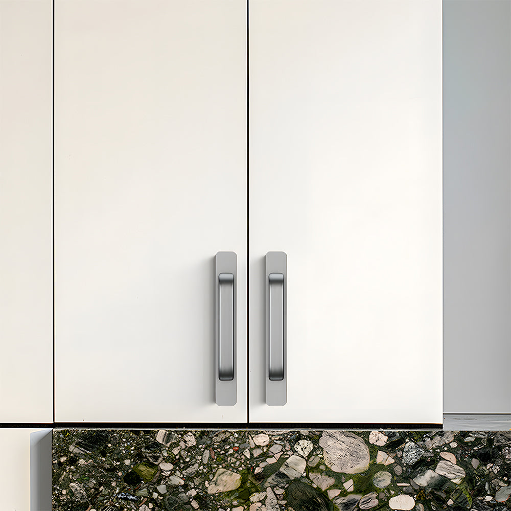 Modern Self-Adhesive D Cupboard Handles with Backplate