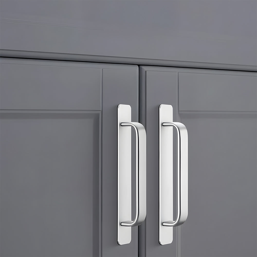 Modern Self-Adhesive D Cupboard Handles with Backplate