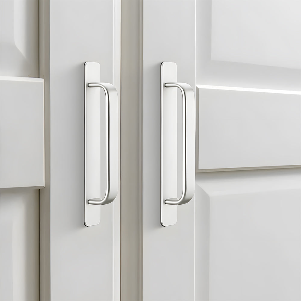 Modern Self-Adhesive D Cupboard Handles with Backplate