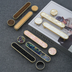 Modern Shell Inlay T-Bar Cupboard Handles and Knobs