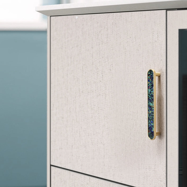 Modern Shell Inlay T-Bar Cupboard Handles and Knobs