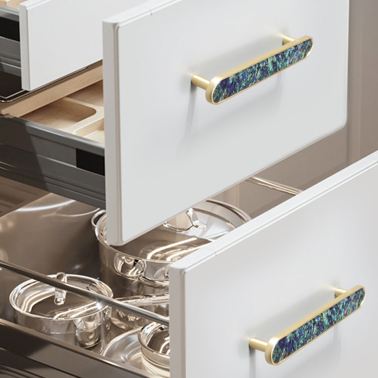 Modern Shell Inlay T-Bar Cupboard Handles and Knobs