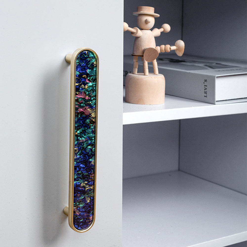 Modern Shell Inlay T-Bar Cupboard Handles and Knobs