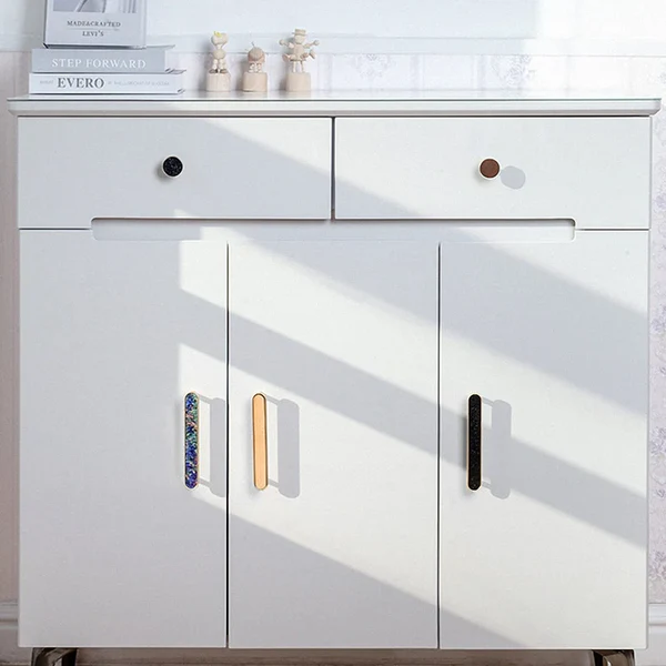 Modern Shell Inlay T-Bar Cupboard Handles and Knobs