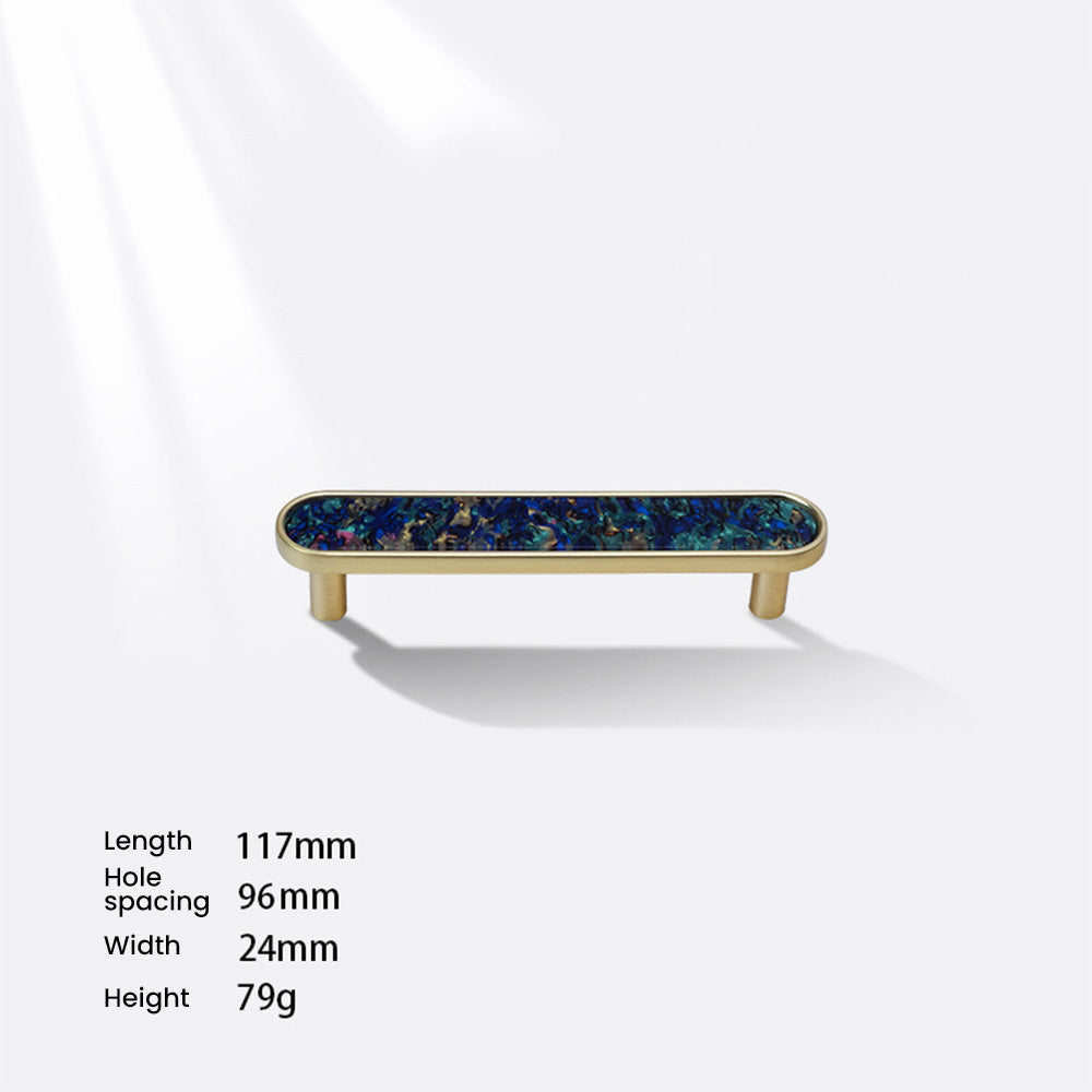 Modern Shell Inlay T-Bar Cupboard Handles and Knobs