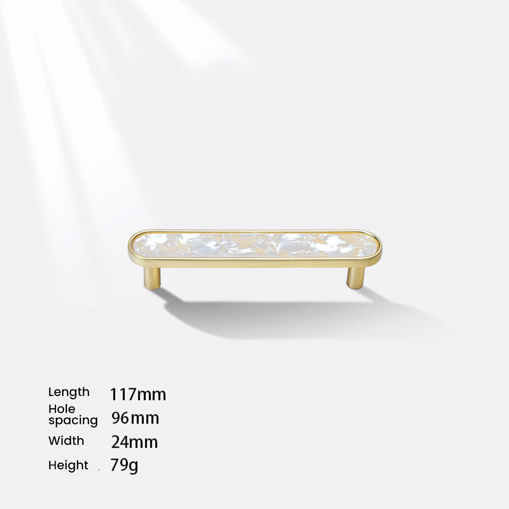 Modern Shell Inlay T-Bar Cupboard Handles and Knobs