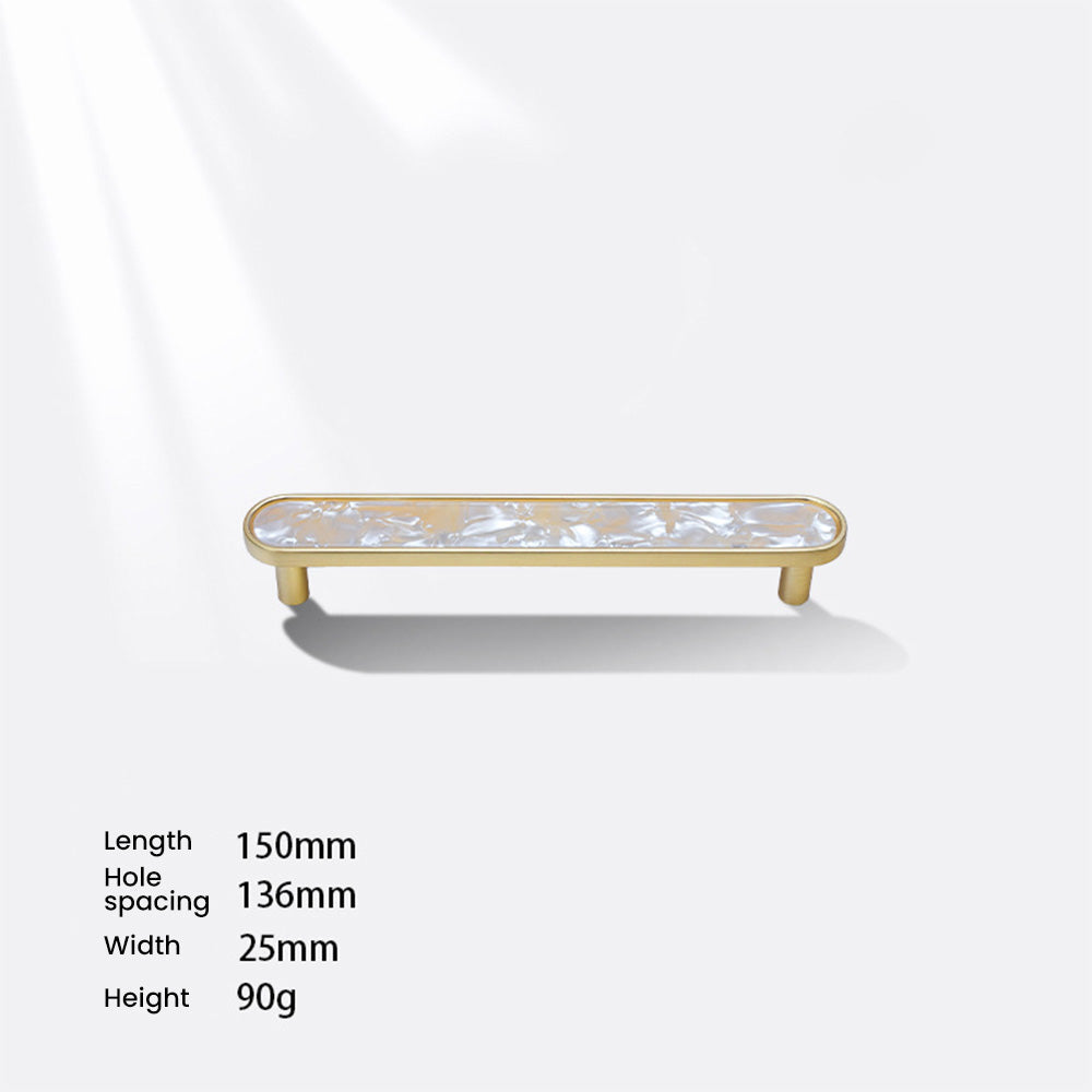 Modern Shell Inlay T-Bar Cupboard Handles and Knobs