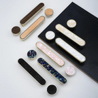 Modern Shell Inlay T-Bar Cupboard Handles and Knobs