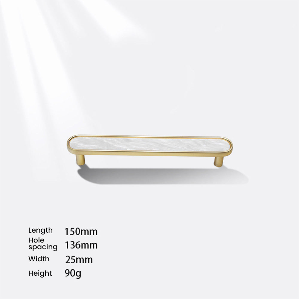 Modern Shell Inlay T-Bar Cupboard Handles and Knobs