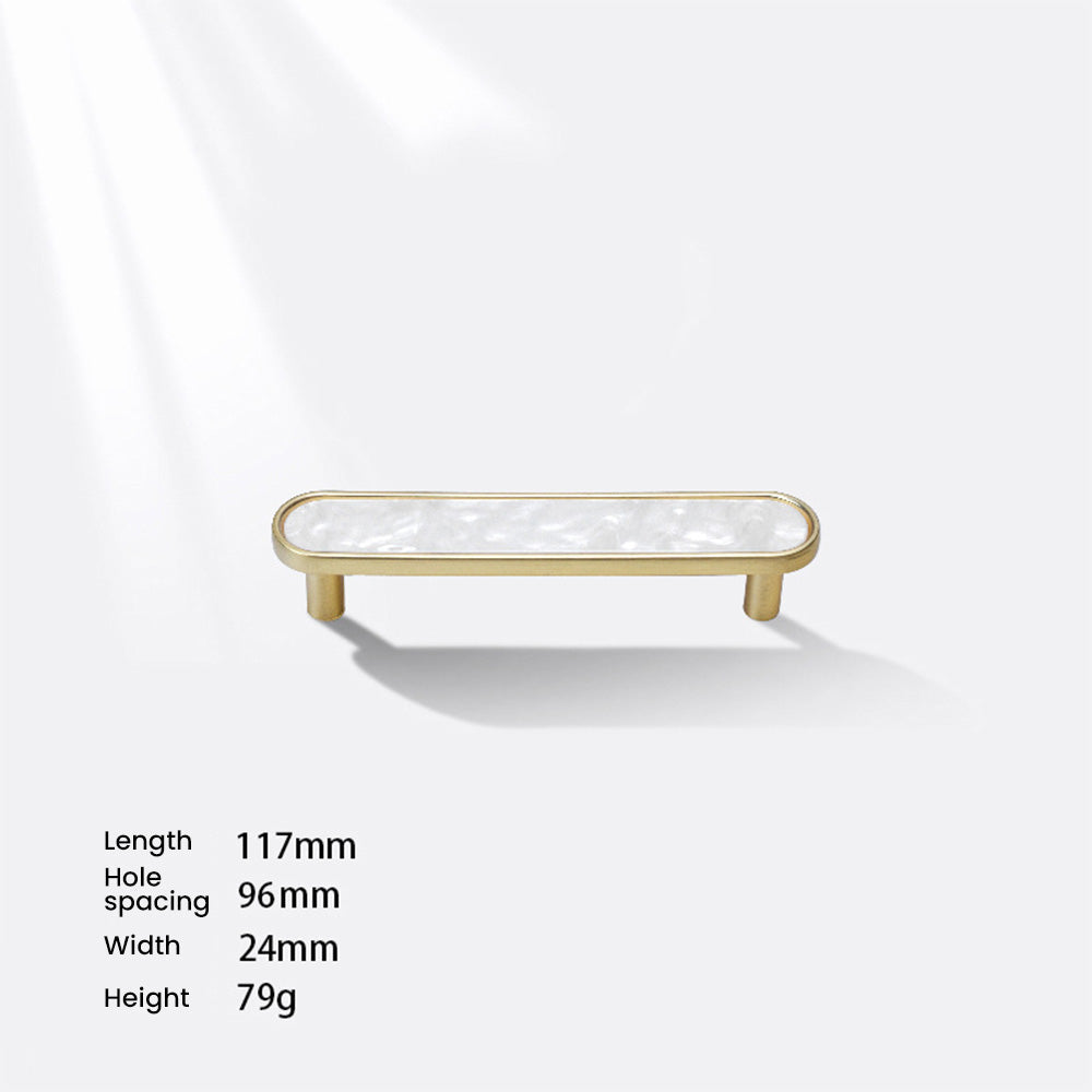 Modern Shell Inlay T-Bar Cupboard Handles and Knobs