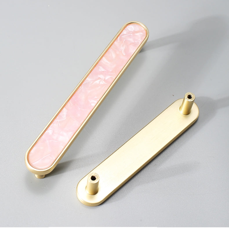 Modern Shell Inlay T-Bar Cupboard Handles and Knobs
