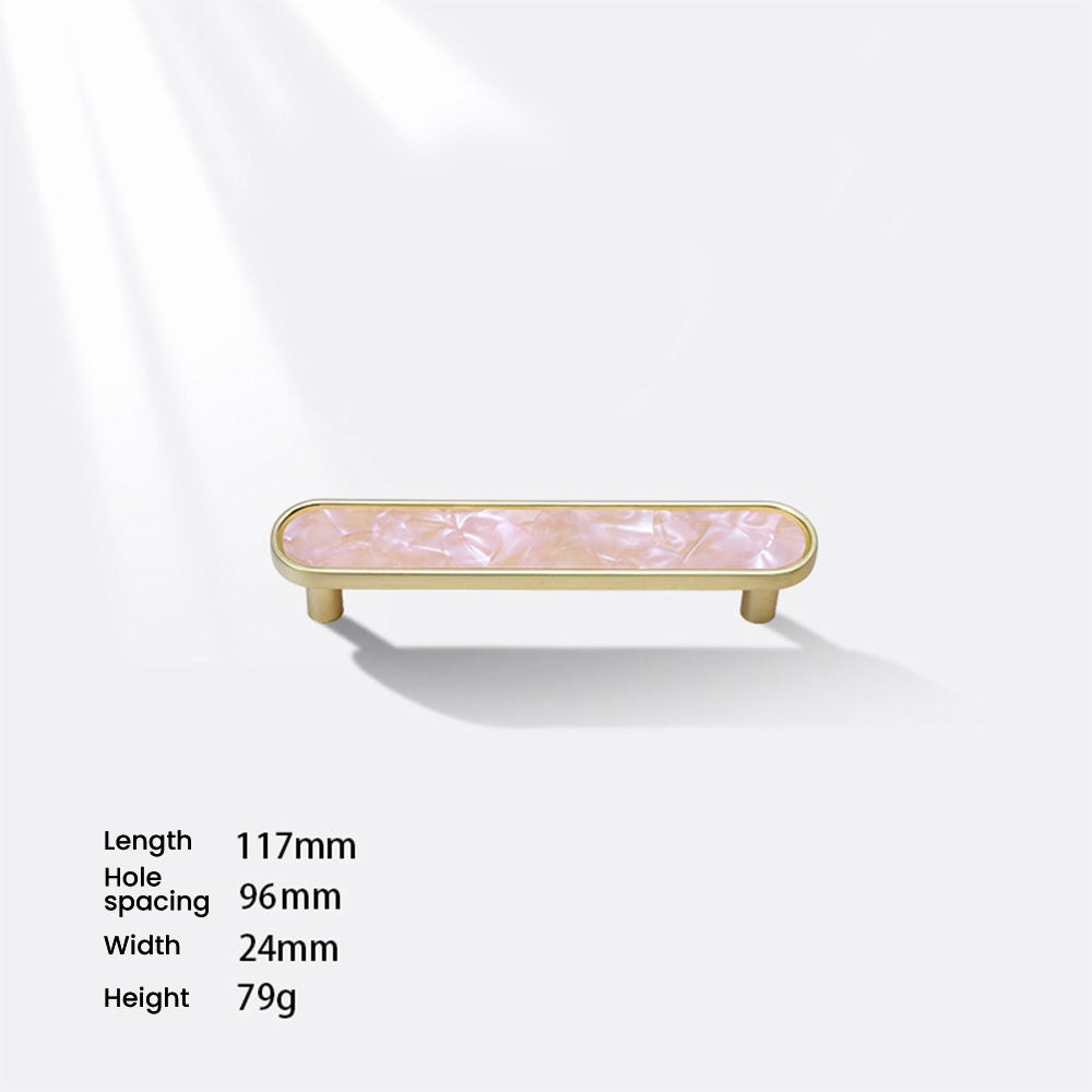 Modern Shell Inlay T-Bar Cupboard Handles and Knobs