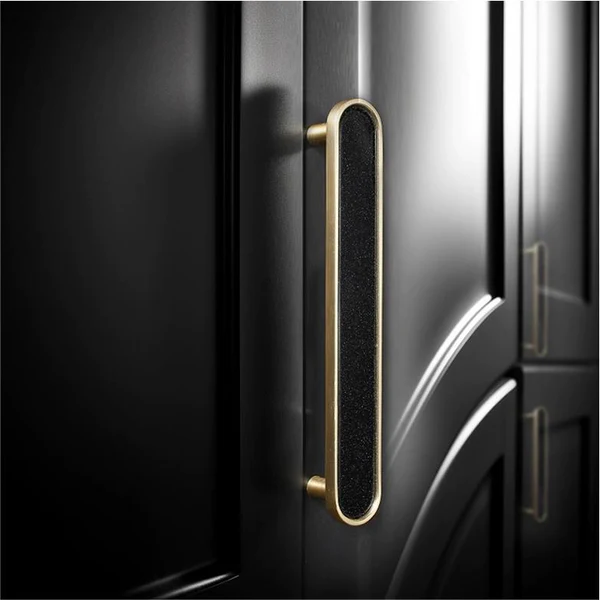 Modern Shell Inlay T-Bar Cupboard Handles and Knobs