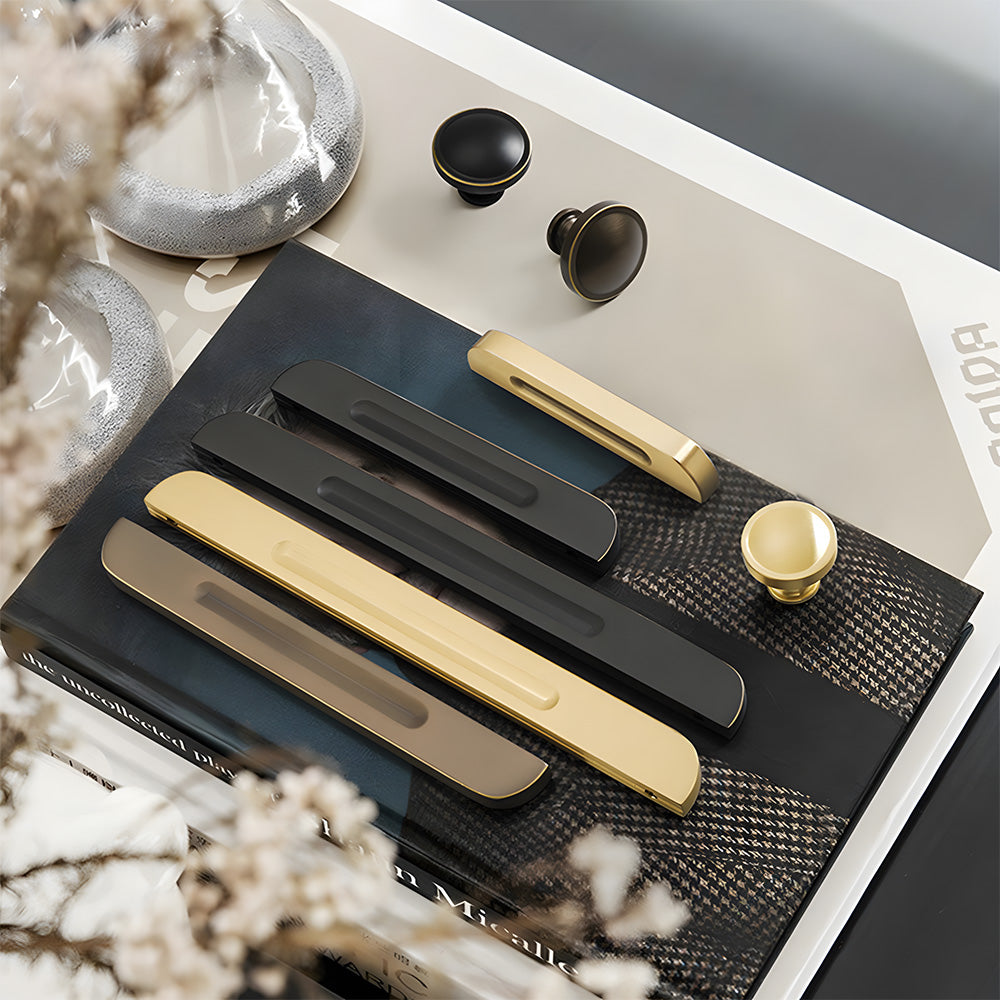 Modern Solid Brass Bar Drawer Handles and Knobs