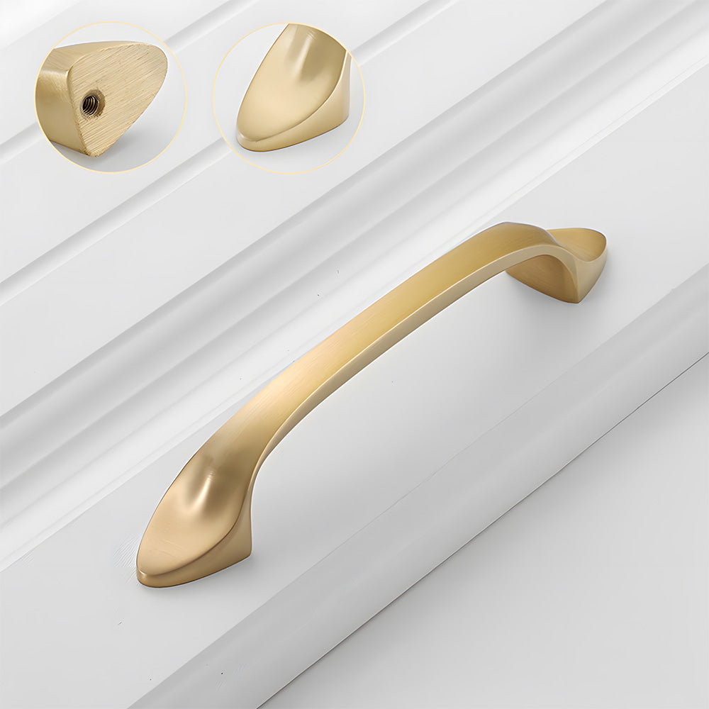 Modern Solid Brass Bow Cupboard Handles and Knobs