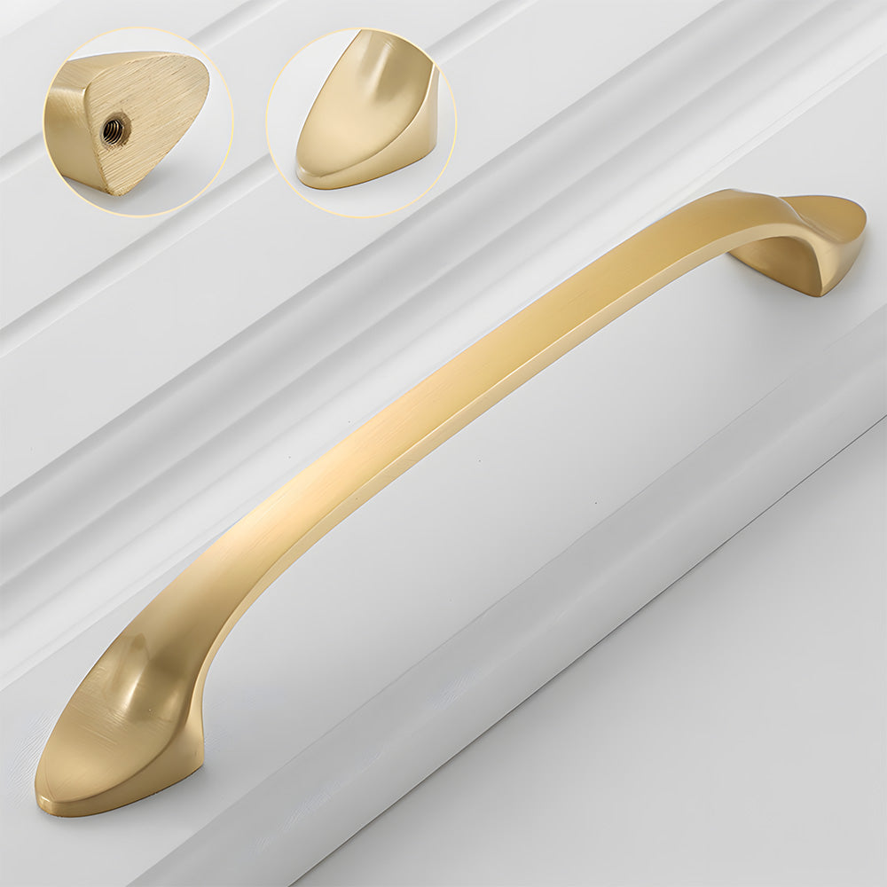 Modern Solid Brass Bow Cupboard Handles and Knobs