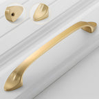 Modern Solid Brass Bow Cupboard Handles and Knobs