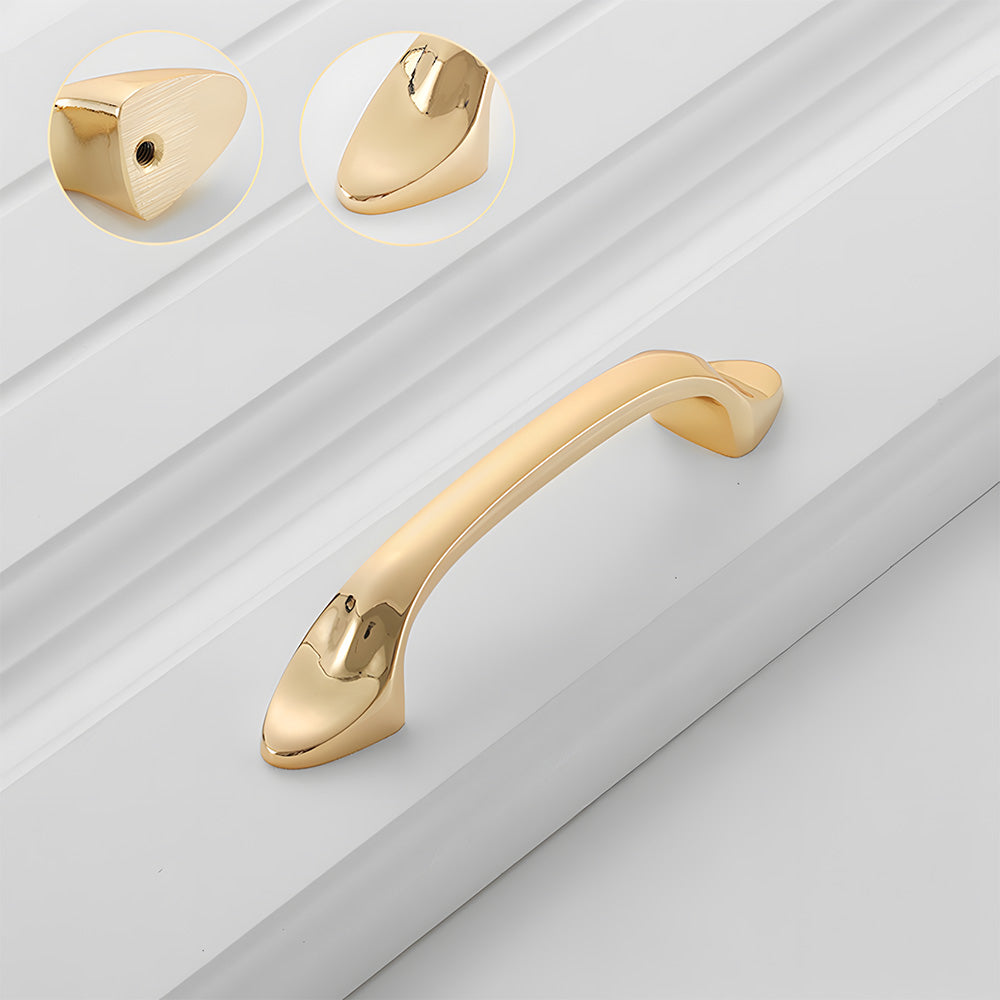 Modern Solid Brass Bow Cupboard Handles and Knobs