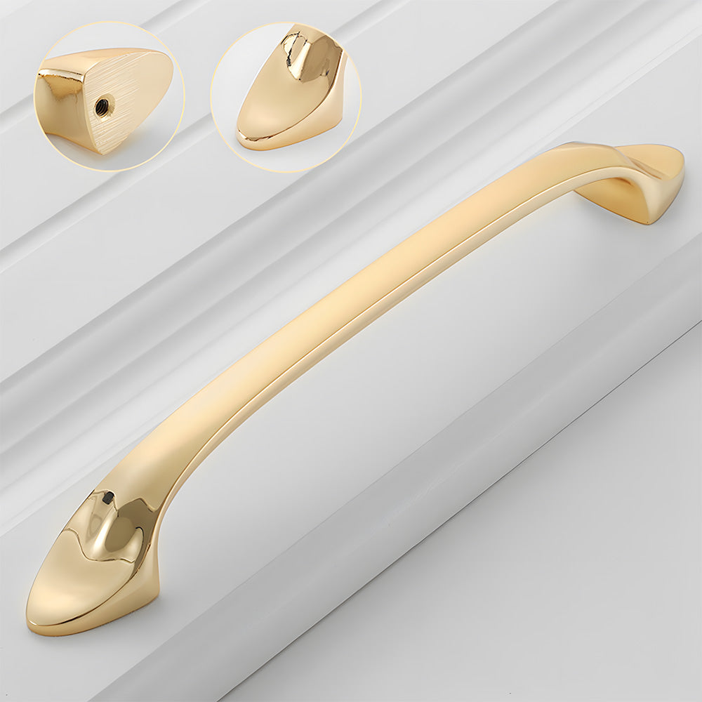Modern Solid Brass Bow Cupboard Handles and Knobs