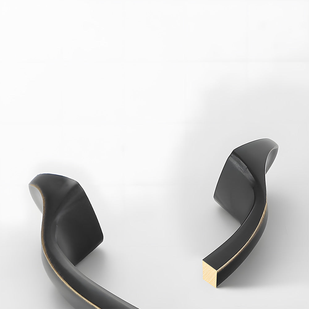 Modern Solid Brass Bow Cupboard Handles and Knobs
