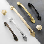 Modern Solid Brass Bow Cupboard Handles and Knobs