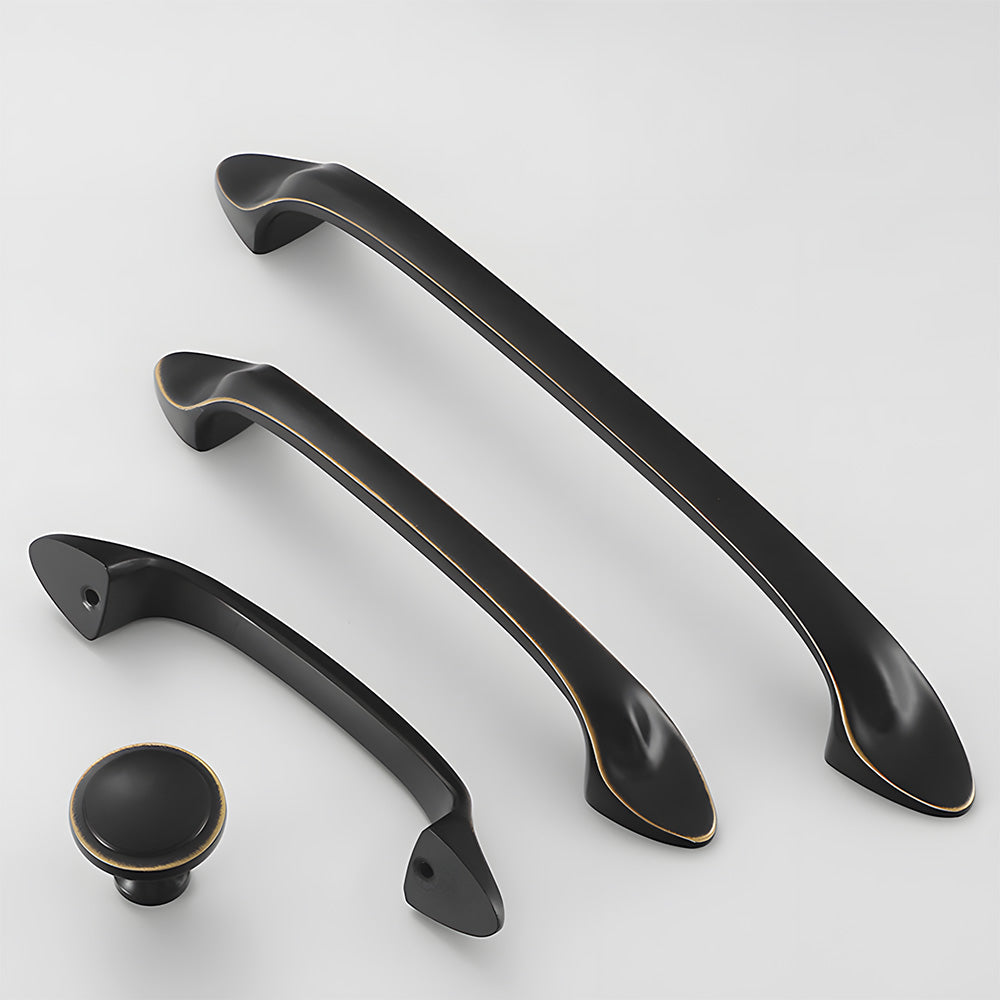 Modern Solid Brass Bow Cupboard Handles and Knobs