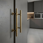 Modern Solid Brass T-Bar Cupboard Handles and Knobs