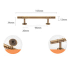 Modern Solid Brass T-Bar Cupboard Handles and Knobs