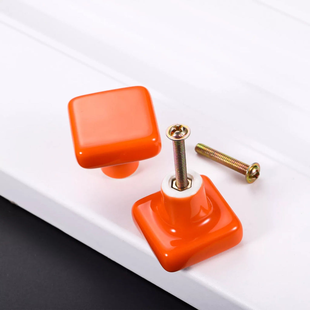 Modern Square Ceramic Cupboard Knobs