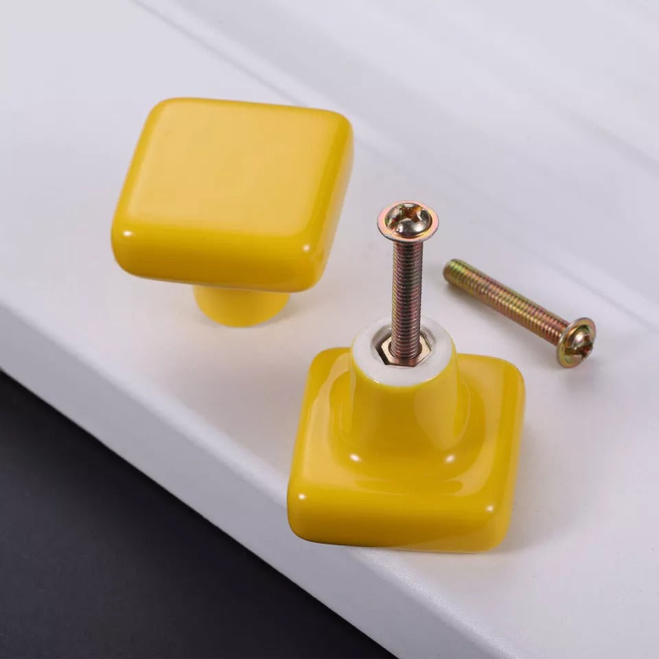 Modern Square Ceramic Cupboard Knobs